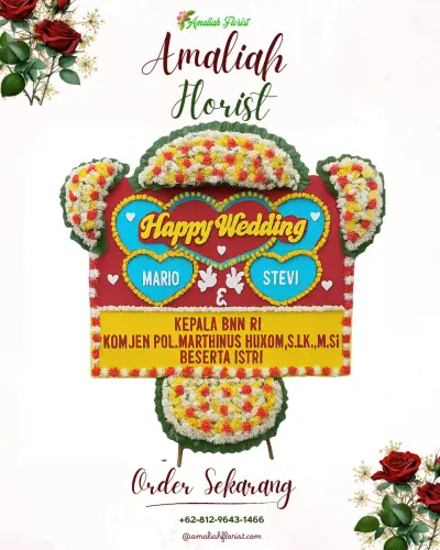 Karangan Papan Bunga Pernikahan di Sukakersa
